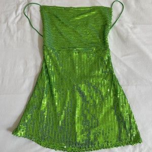 REVOLVE NBD GREEN SEQUIN MINI DRESS